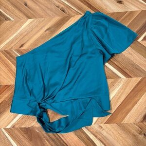 Express Turquoise One-Shoulder Blouse